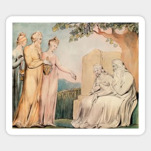 job accepting charity 1825 - William Blake Sticker